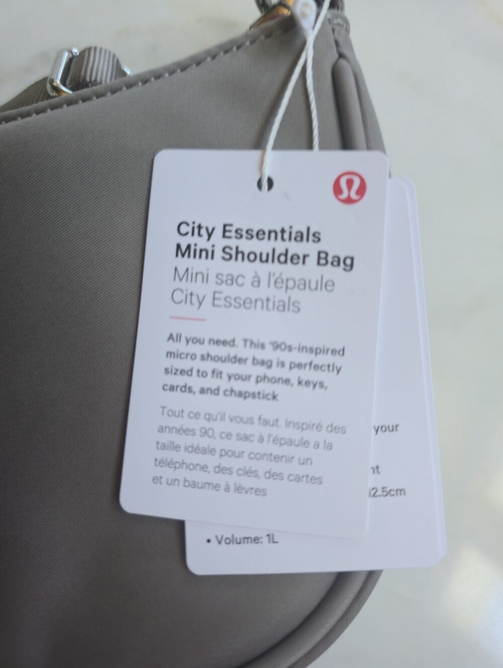 NWT Lululemon City Essentials Mini Shoulder Bag In Fall Colors -taupe IL - Picture 9 of 16